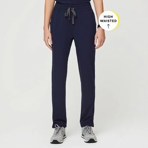 Figs Yola High Waisted Scrub Bottom in Navy